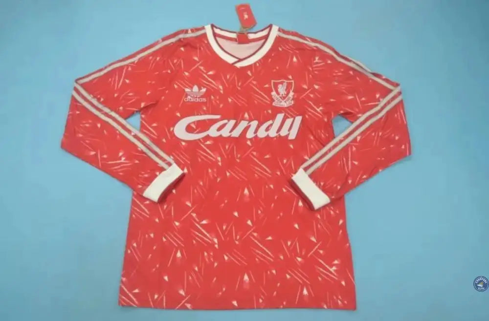 Liverpool 1989/90 Domicile à manches longues