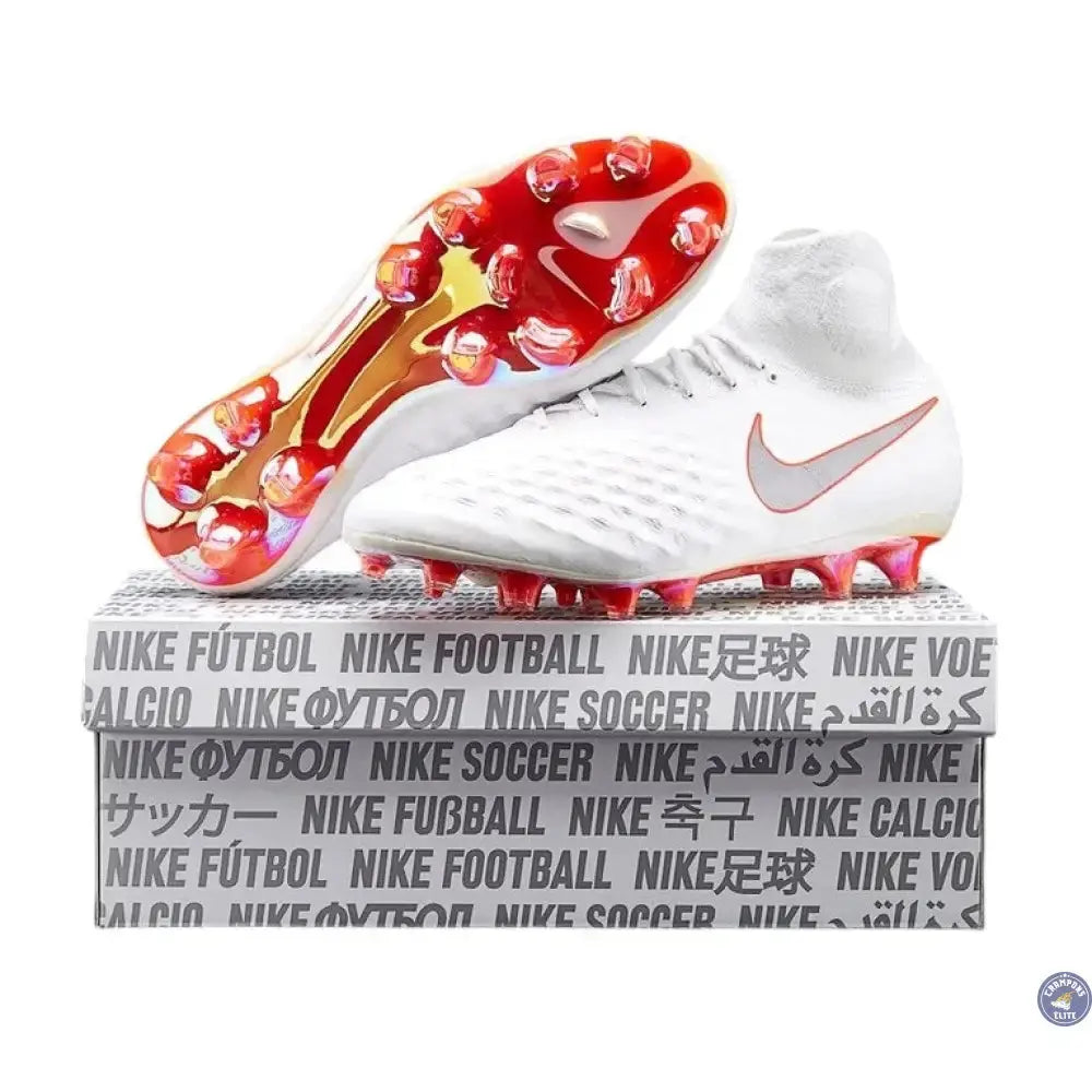 Image of MAGISTA OBRA 2 ELITE DF FG JUST DO IT - BLANC/ROUGE CRAMOISI