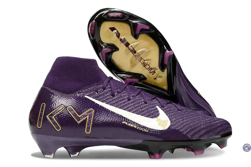 Image of MERCURIAL SUPERFLY 10 ELITE FG MBAPPÉ PERSONAL EDITION - VIOLET/BLANC