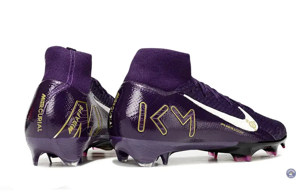 Image of MERCURIAL SUPERFLY 10 ELITE FG MBAPPÉ PERSONAL EDITION - VIOLET/BLANC