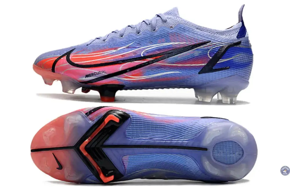 Image of MERCURIAL VAPOR 14 ELITE FG KM FLAMES - VIOLET/ARGENTÉ