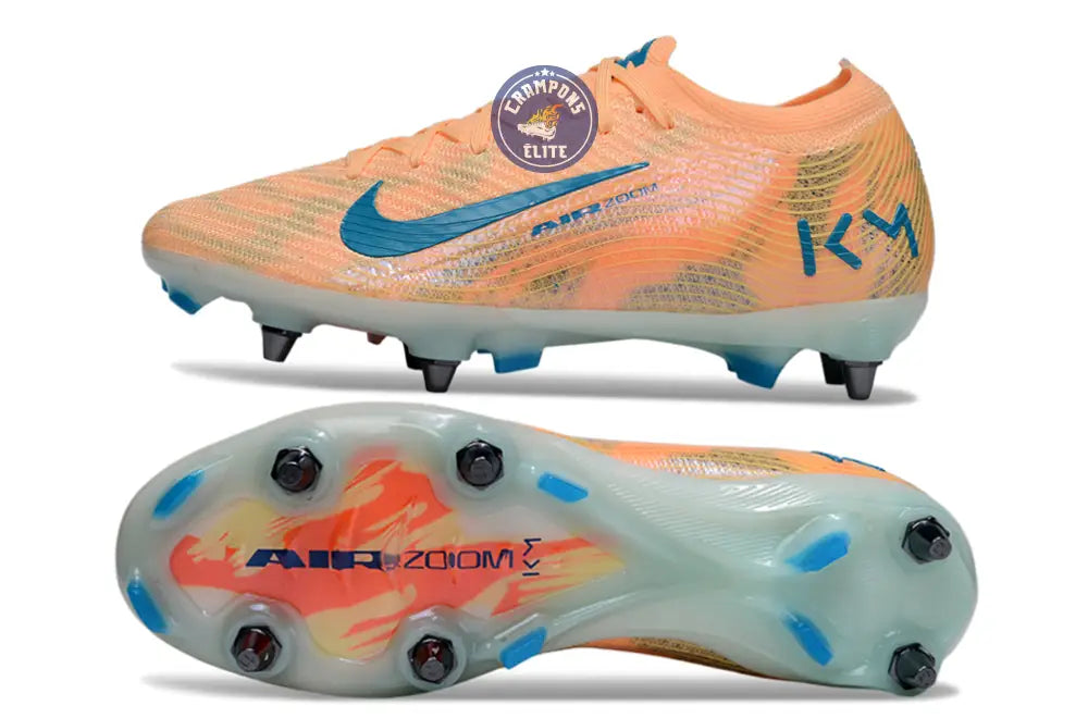 Image of MERCURIAL VAPOR 16 ELITE SG Kylian Mbappe - Orange/Bleu turquoise SG