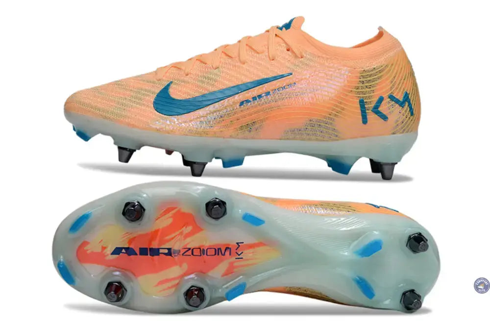 Image of MERCURIAL VAPOR 16 ELITE SG Kylian Mbappe - Orange/Bleu turquoise SG