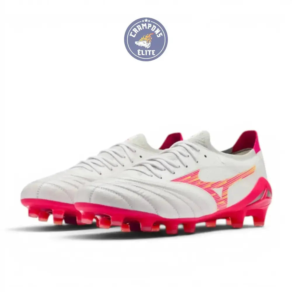 Mizuno Morelia Neo 4 Beta Elite FG - Blanc/Rose Tetra/Violet Fuchsia