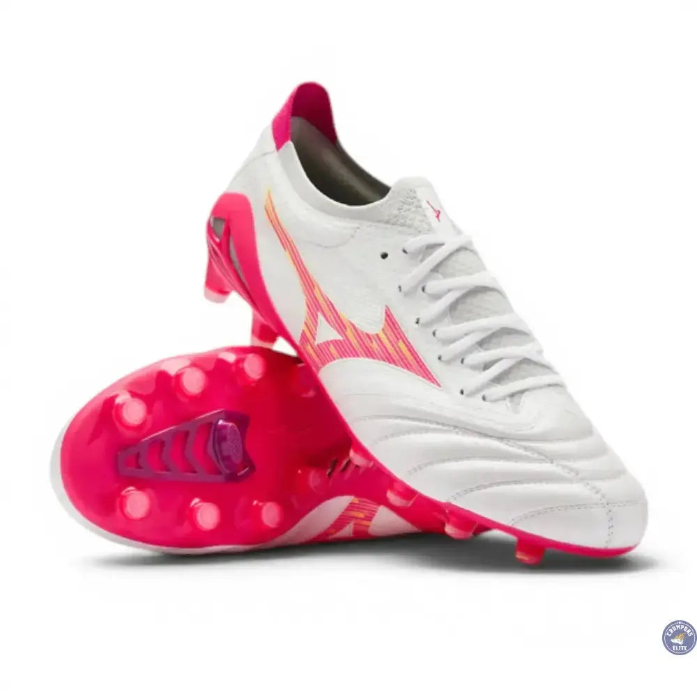 Mizuno Morelia Neo 4 Beta Elite FG - Blanc/Rose Tetra/Violet Fuchsia
