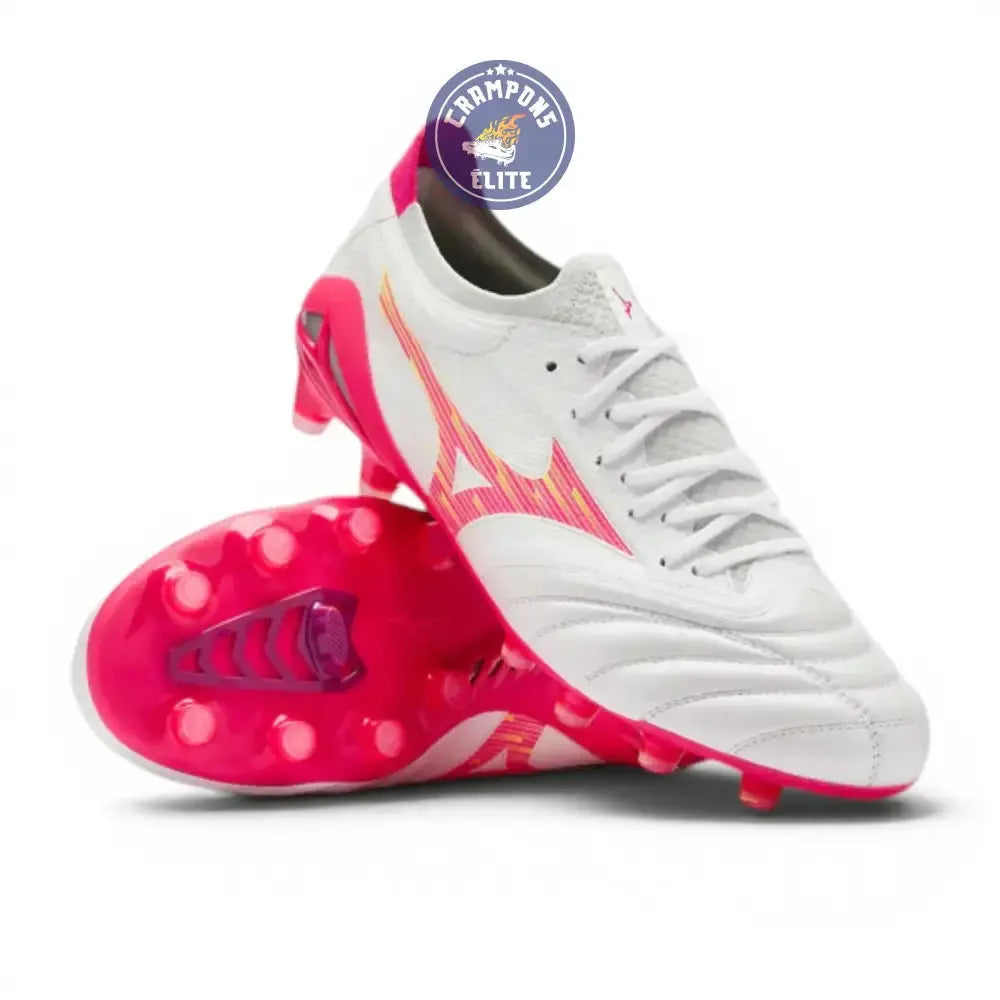 Mizuno Morelia Neo 4 Beta Elite FG - Blanc/Rose Tetra/Violet Fuchsia