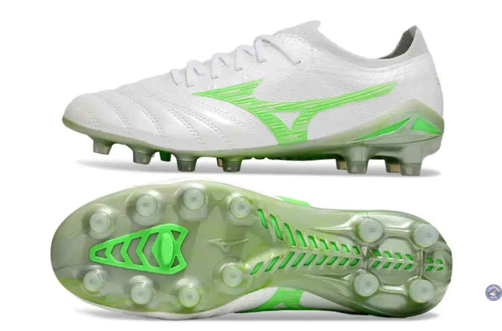 Morelia Neo 4 Beta Elite FG/AG Frontier - Blanc/Vert Néon/Cool Gray