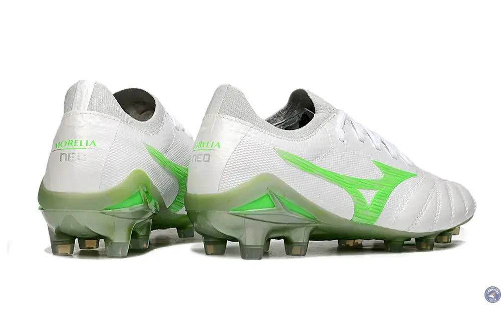 Morelia Neo 4 Beta Elite FG/AG Frontier - Blanc/Vert Néon/Cool Gray