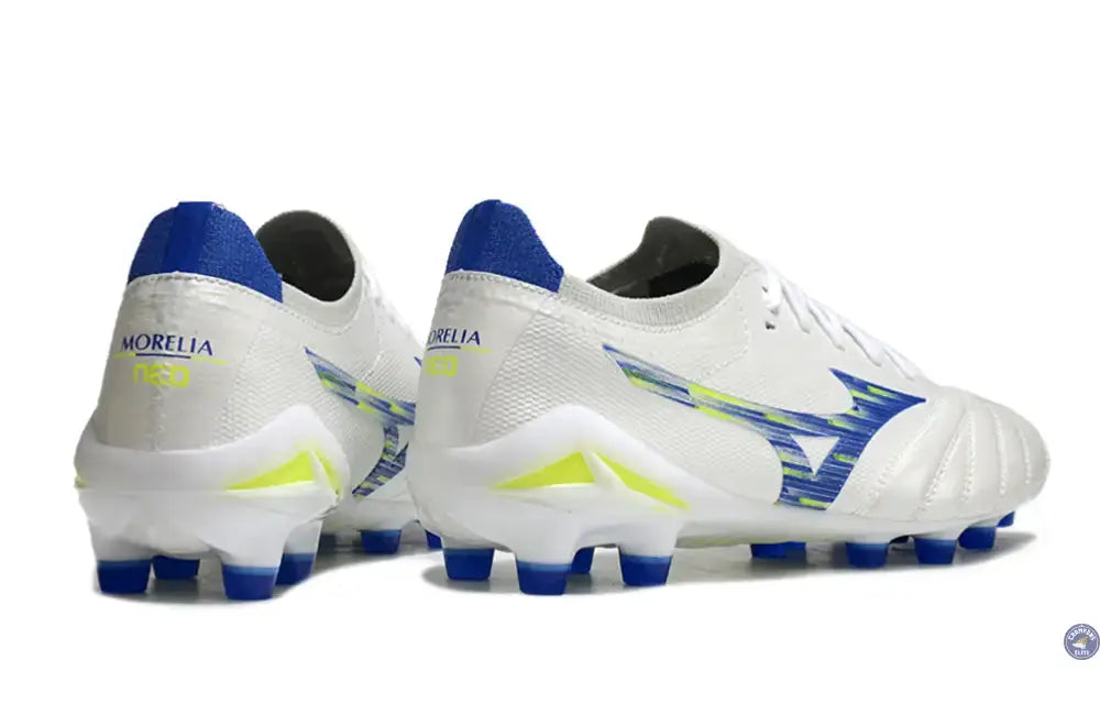 Image of Morelia Neo 4 Elite FG/AG - Blanc/Bleu/Jaune