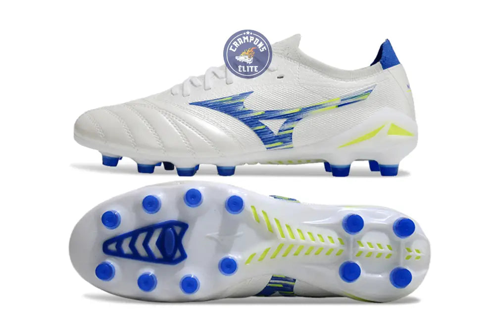 Image of Morelia Neo 4 Elite FG/AG - Blanc/Bleu/Jaune