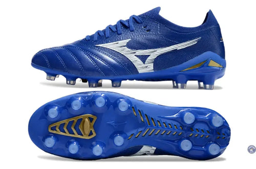Morelia Neo 4 Elite FG/AG - Bleu/Blanc/Doré