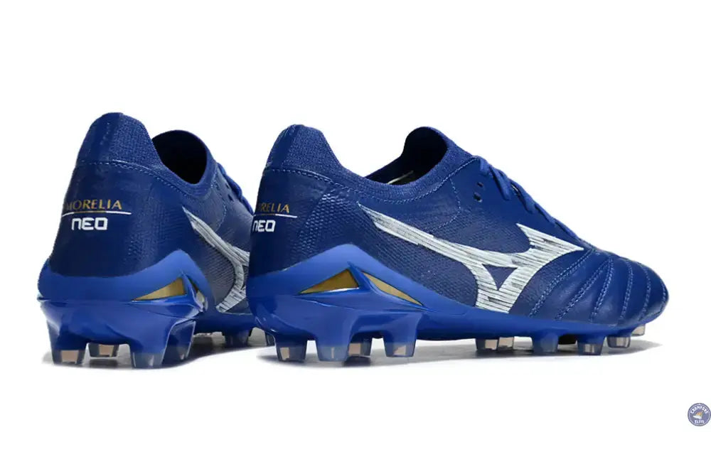 Image of Morelia Neo 4 Elite FG/AG - Bleu/Blanc/Doré