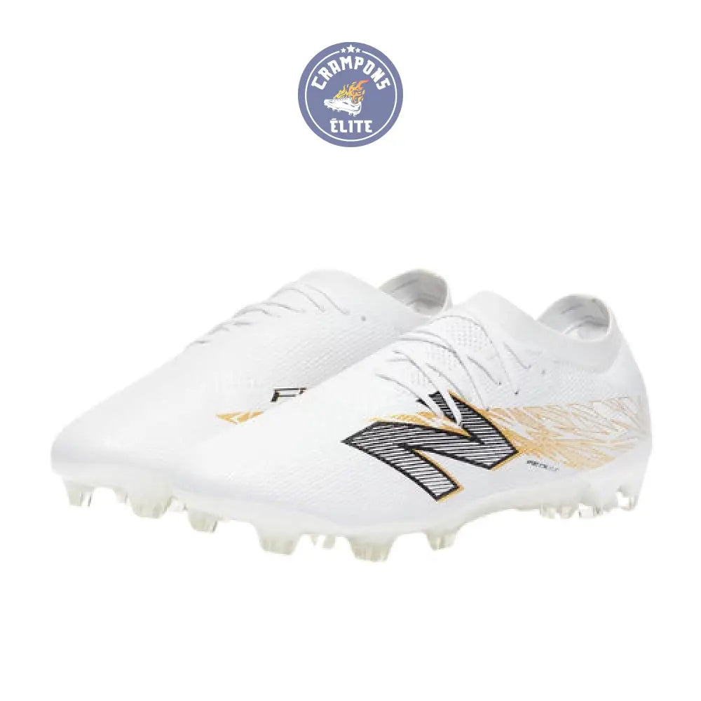 Image of New Balance FURON ELITE V8 FG - Blanc/Or Métallique/Noir