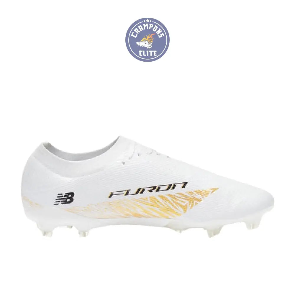 Image of New Balance FURON ELITE V8 FG - Blanc/Or Métallique/Noir