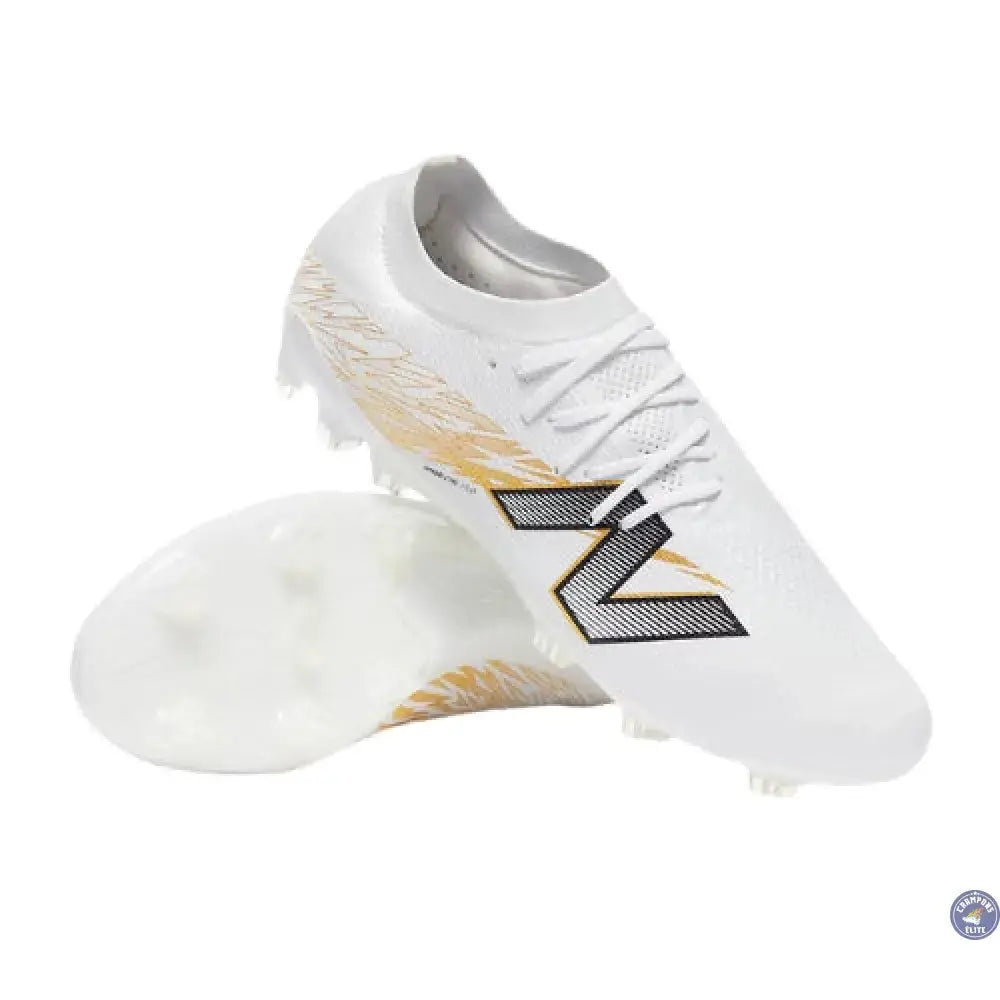 New Balance FURON ELITE V8 FG - Blanc/Or Métallique/Noir