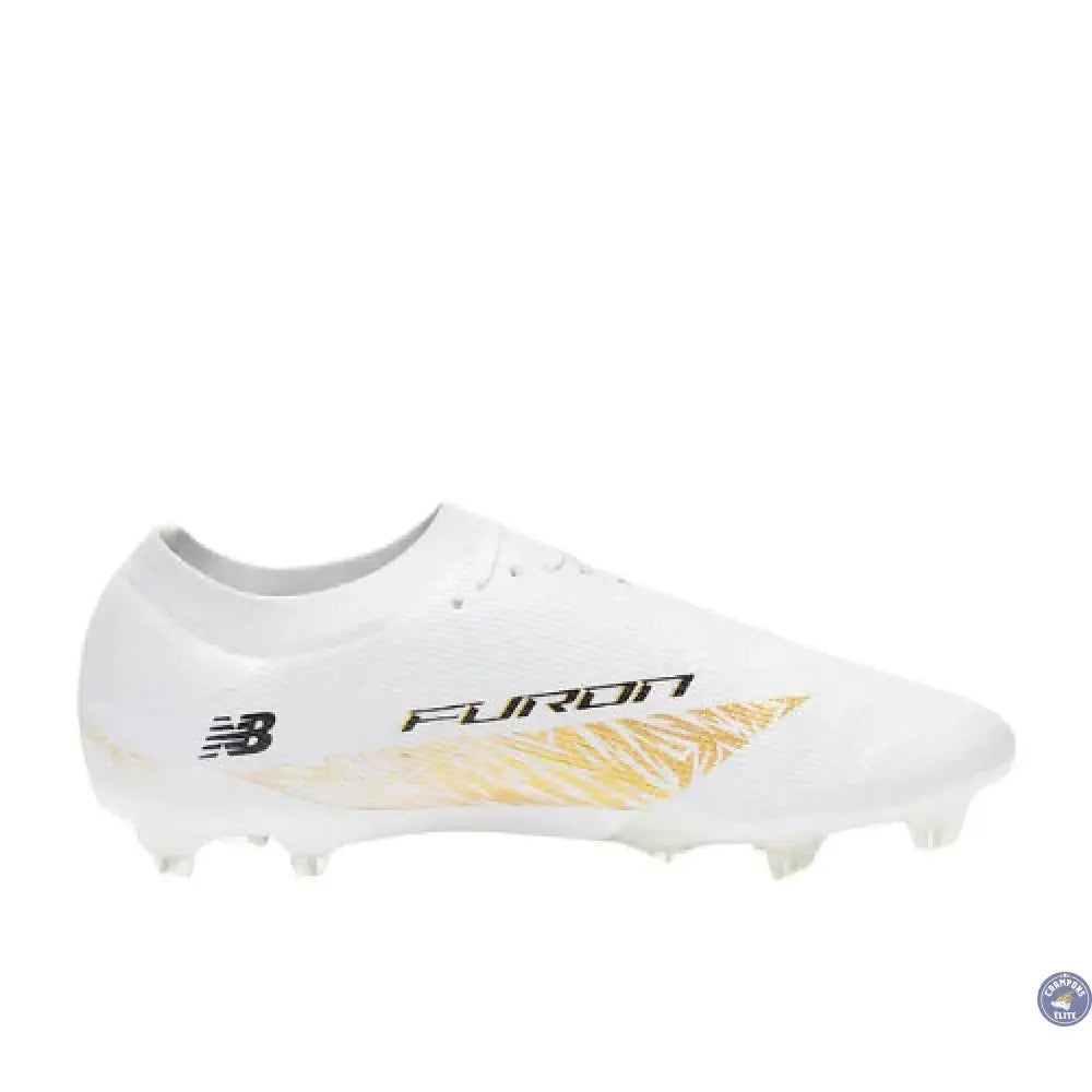 Image of New Balance FURON ELITE V8 FG - Blanc/Or Métallique/Noir