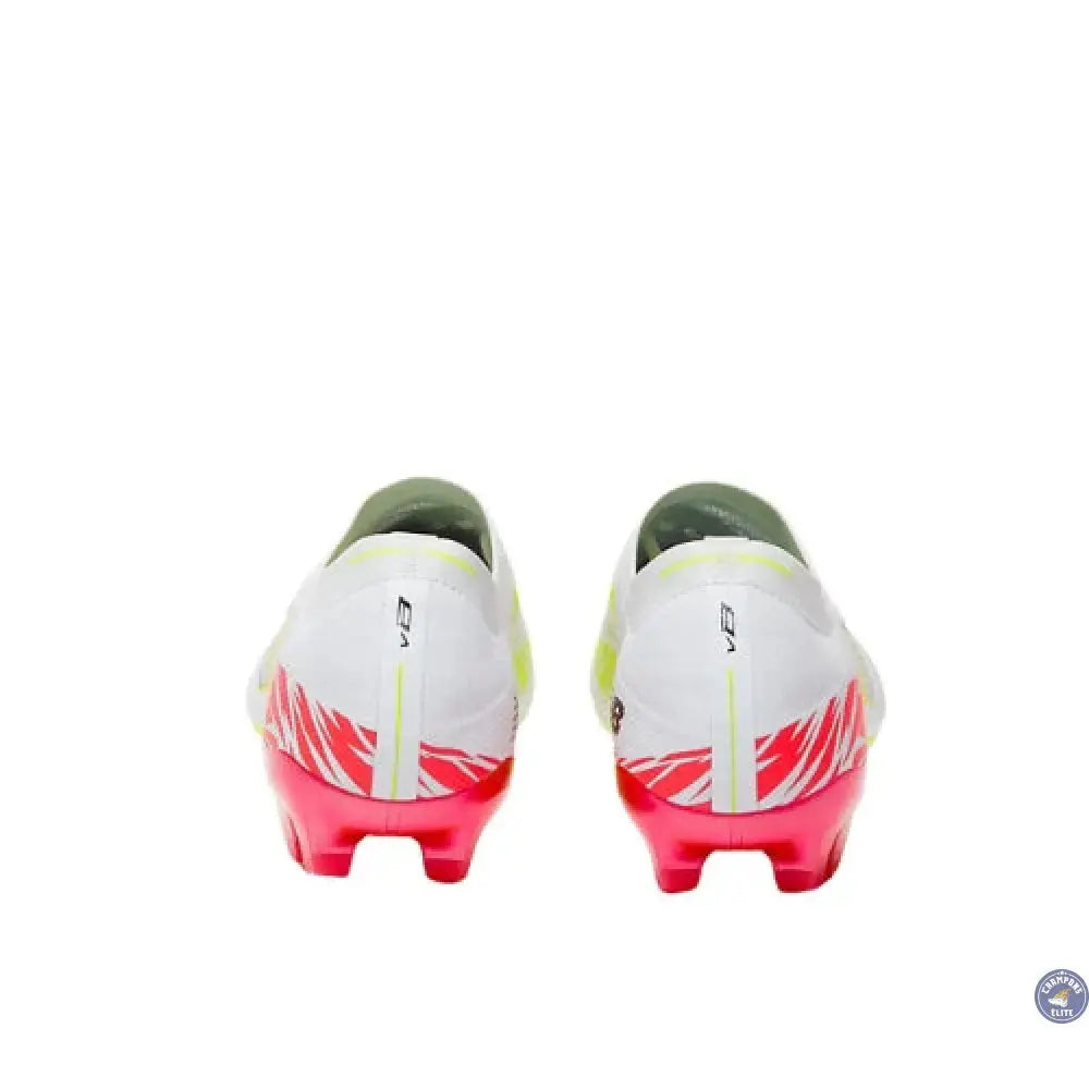 New Balance FURON ELITE V8 FG - Blanc/Rouge Energie/Jaune Hi-Lite