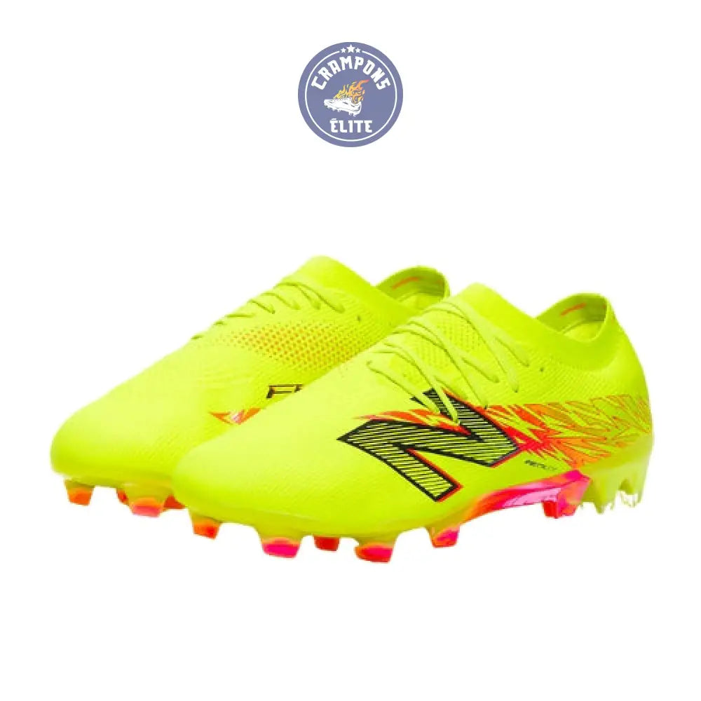 Image of New Balance FURON ELITE V8 FG - Jaune Hi-Lite/Rouge Energie
