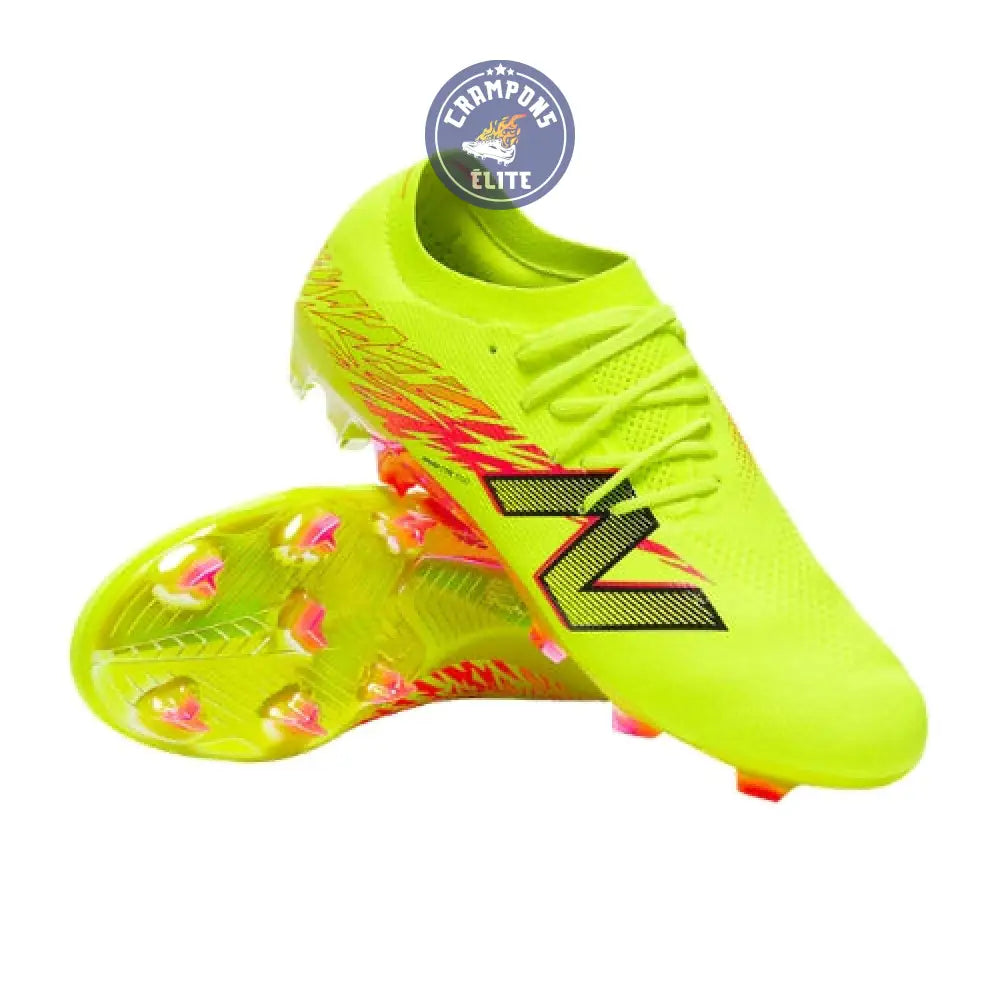 Image of New Balance FURON ELITE V8 FG - Jaune Hi-Lite/Rouge Energie