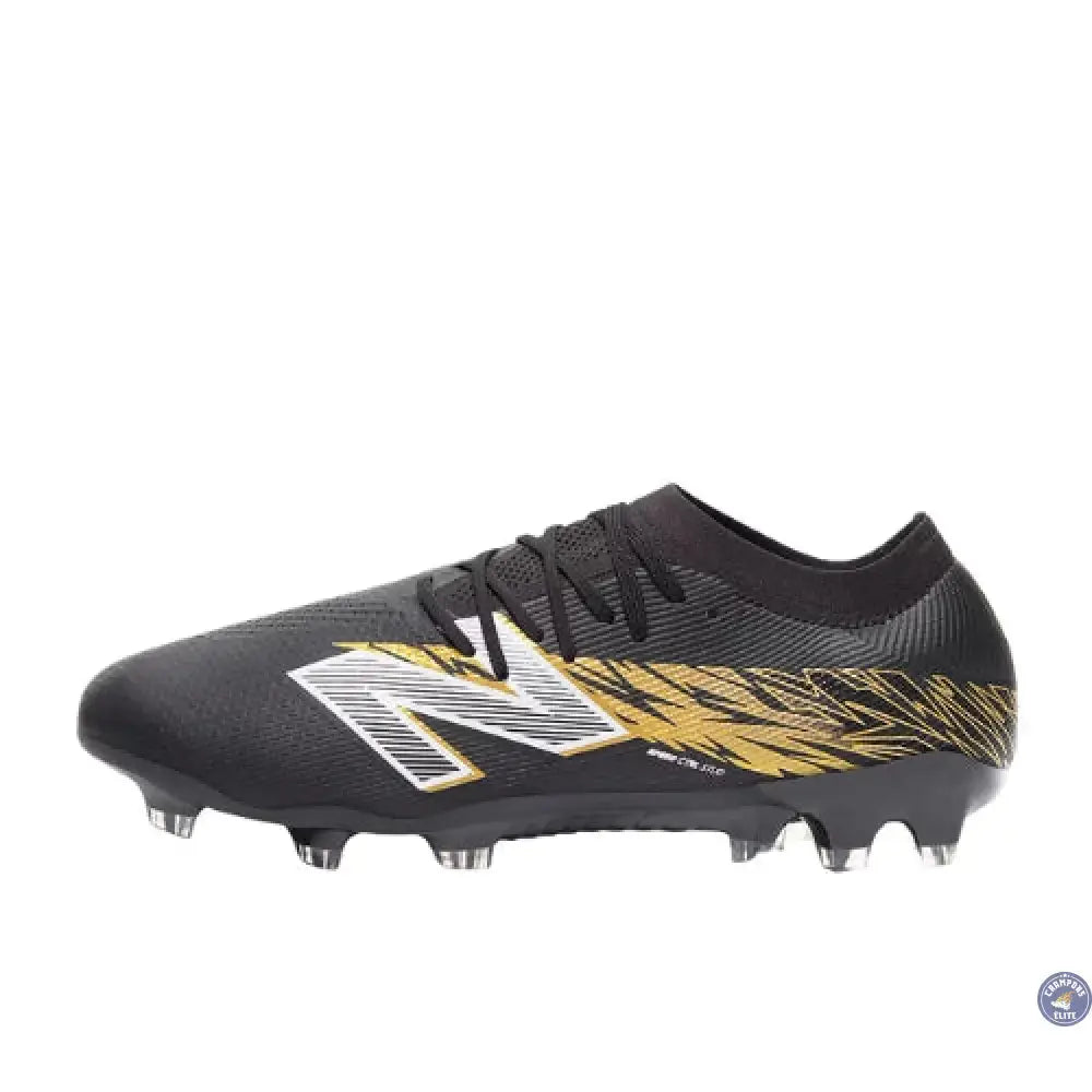 Image of New Balance FURON ELITE V8 FG - Noir/Or Métallique/Blanc