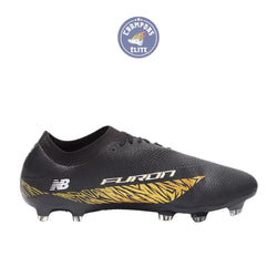Image of New Balance FURON ELITE V8 FG - Noir/Or Métallique/Blanc