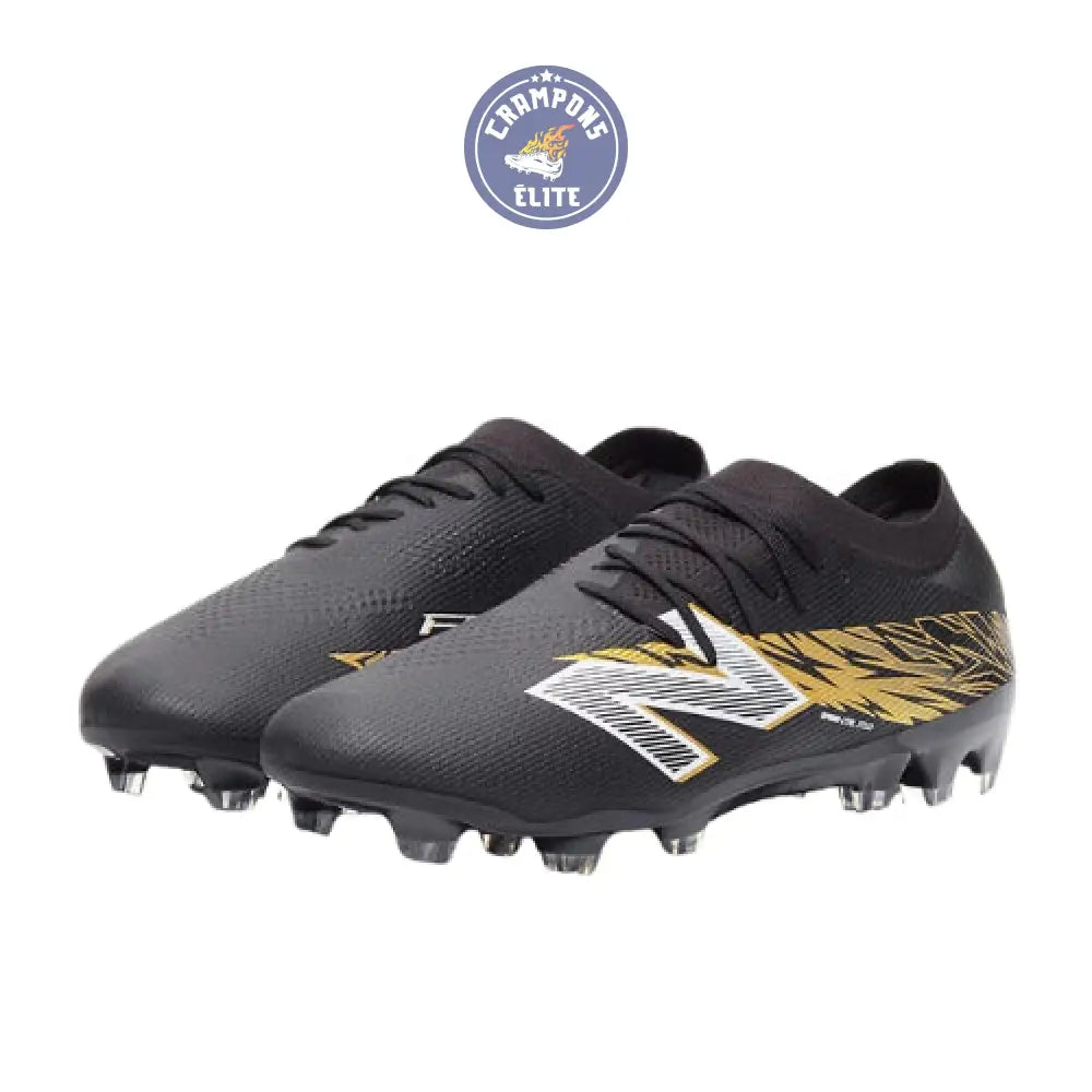 Image of New Balance FURON ELITE V8 FG - Noir/Or Métallique/Blanc
