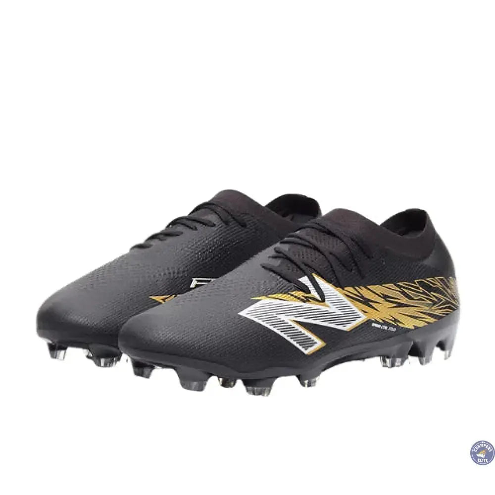 Image of New Balance FURON ELITE V8 FG - Noir/Or Métallique/Blanc