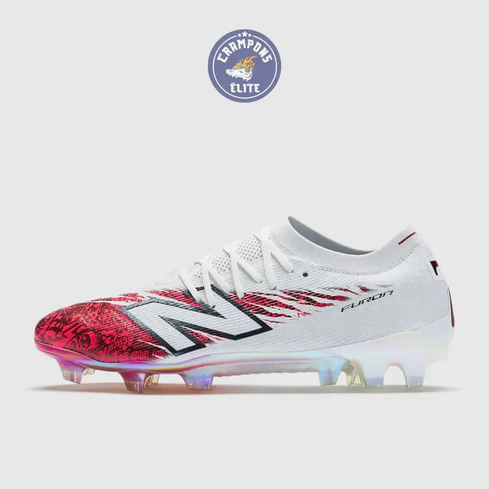 NEW BALANCE  FURON V8 ELITE FG X SAKA - BLANC/ROUGE Ma boutique