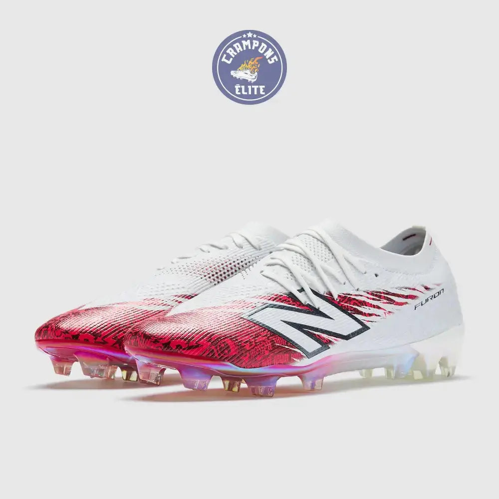NEW BALANCE  FURON V8 ELITE FG X SAKA - BLANC/ROUGE Ma boutique