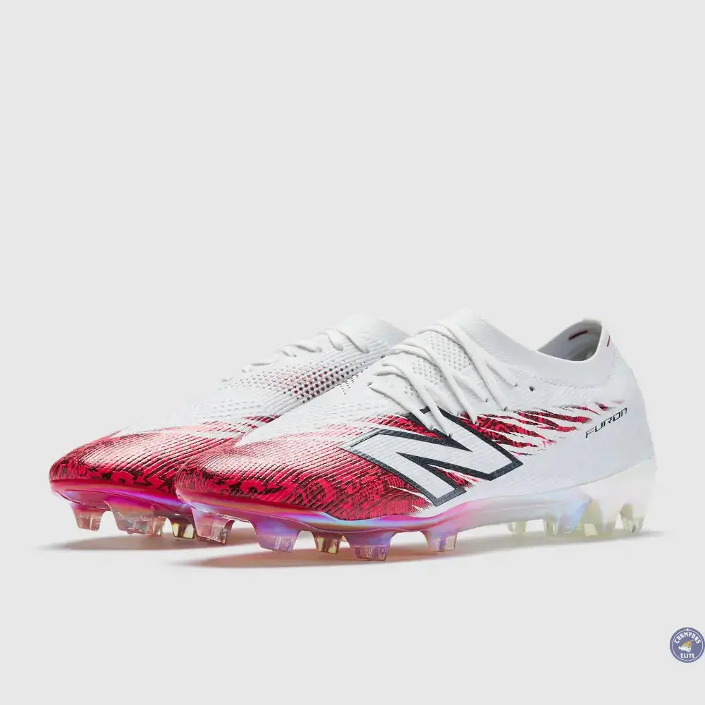 NEW BALANCE  FURON V8 ELITE FG X SAKA - BLANC/ROUGE Ma boutique