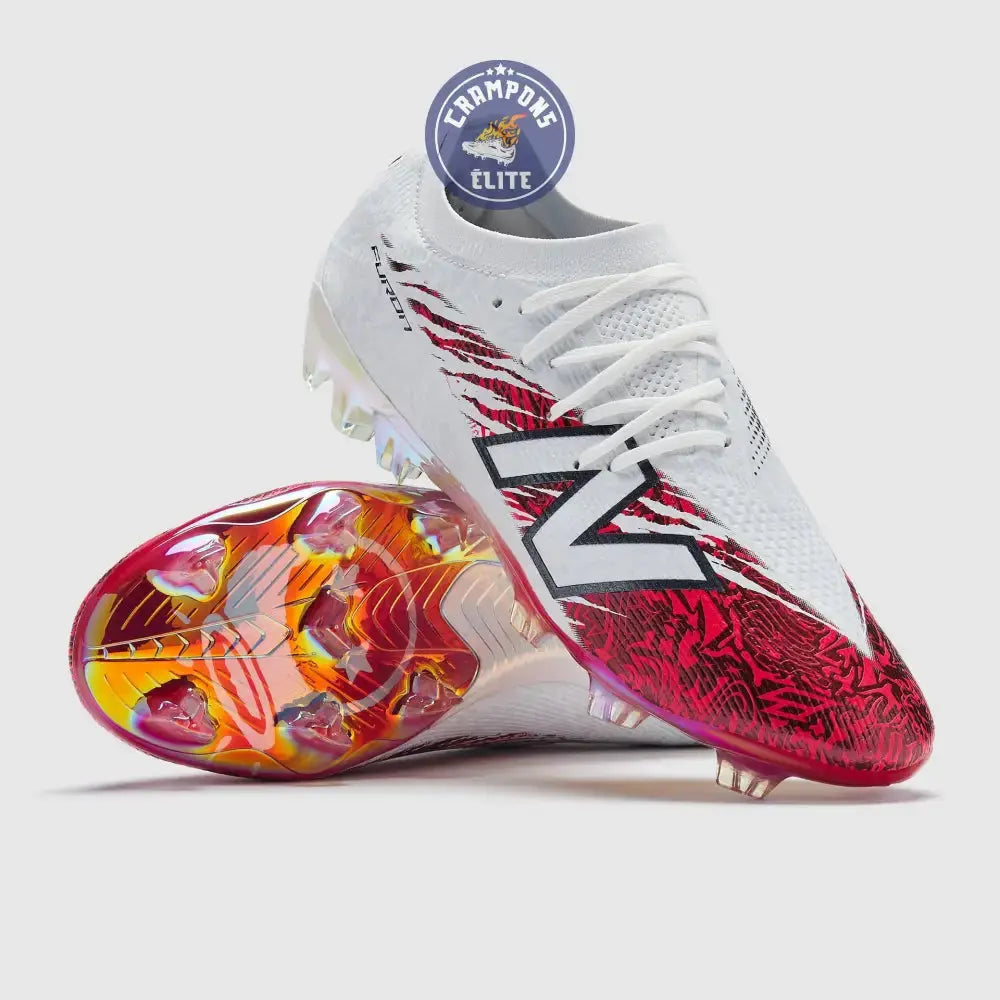 NEW BALANCE  FURON V8 ELITE FG X SAKA - BLANC/ROUGE Ma boutique