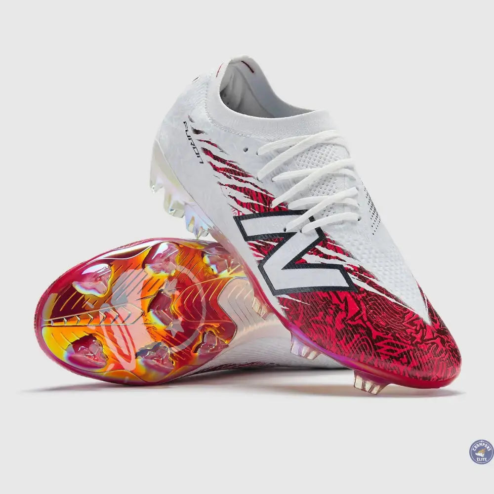 Image of NEW BALANCE  FURON V8 ELITE FG X SAKA - BLANC/ROUGE Ma boutique
