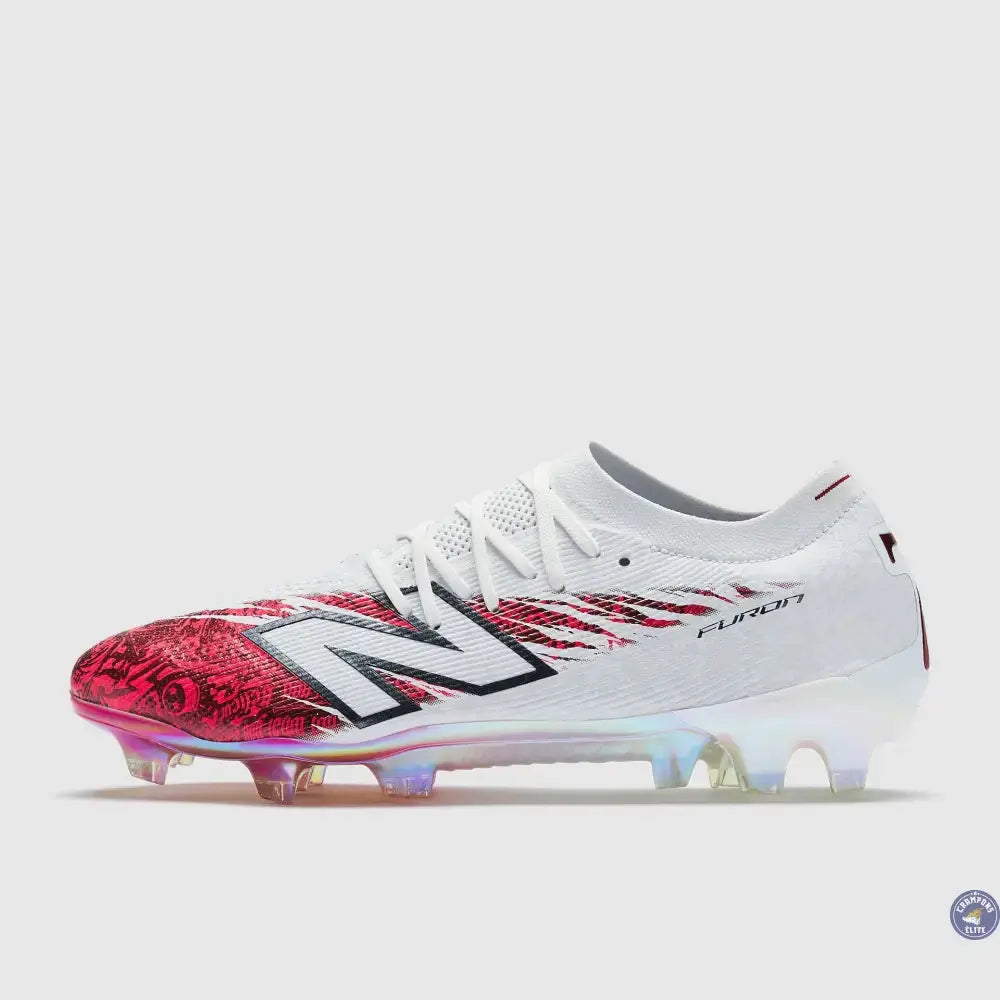 NEW BALANCE  FURON V8 ELITE FG X SAKA - BLANC/ROUGE Ma boutique