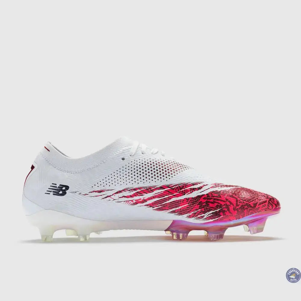 NEW BALANCE  FURON V8 ELITE FG X SAKA - BLANC/ROUGE Ma boutique