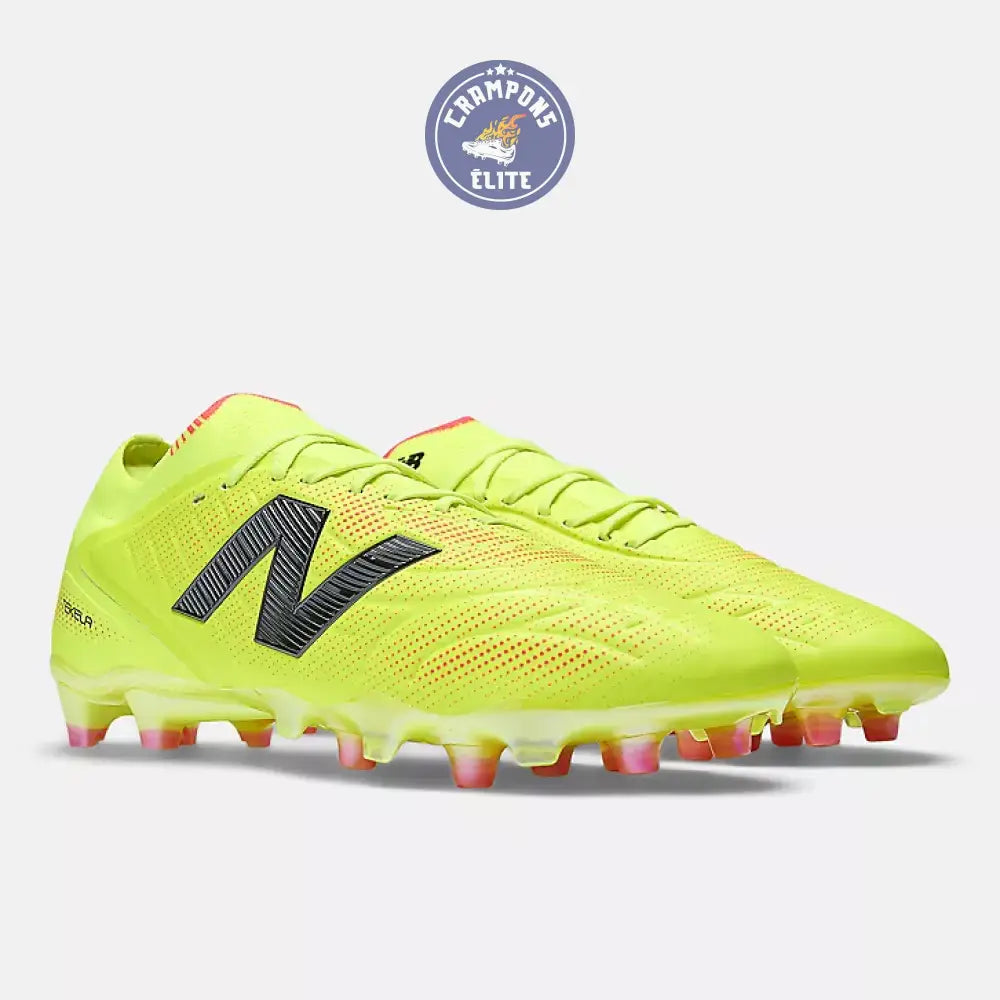 Image of NEW BALANCE TEKELA V5 ELITE LOW CUT FG FIRST EDITION - HI-LITE/NOIR/ROSE