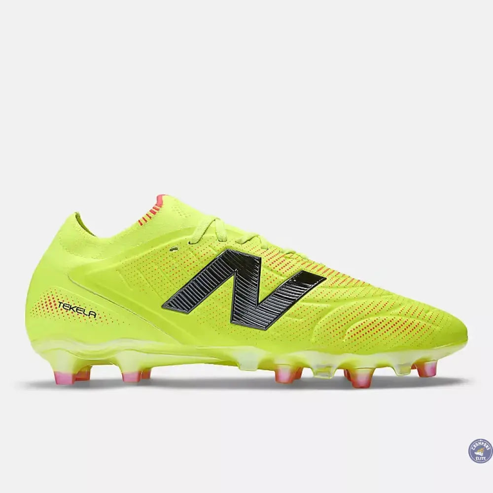 Image of NEW BALANCE TEKELA V5 ELITE LOW CUT FG FIRST EDITION - HI-LITE/NOIR/ROSE