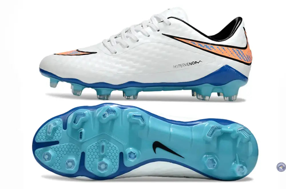 Image of New Hypervenom 1 Phantom FG Blanc/Bleu/Orange