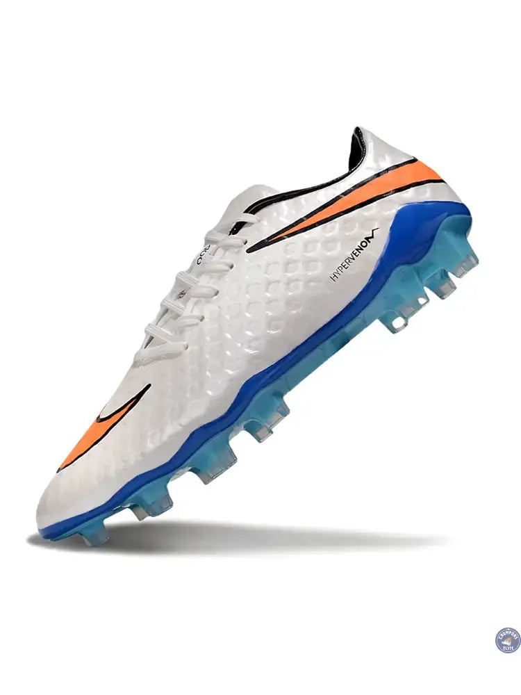 Image of New Hypervenom Phantom 1 FG - Blanc/Bleu/Orange