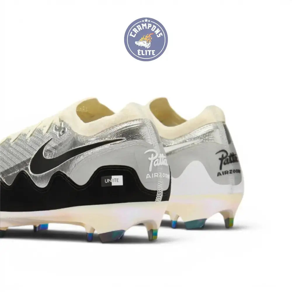 Image of Nike Air Zoom Mercurial Vapor 16 Elite FG x Patta - Chrome/Noir/Blanc ÉDITION LIMITÉE