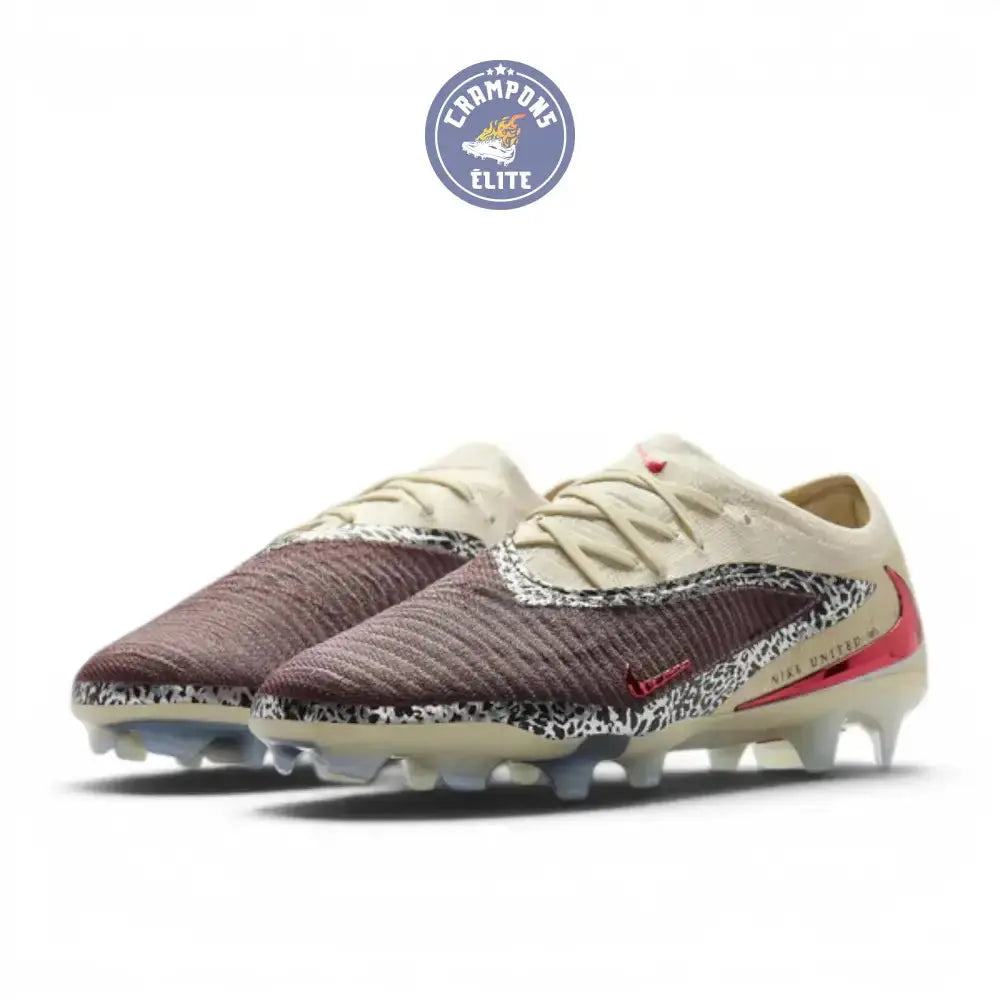 Nike Phantom 6 Elite Low Cut FG United - Bordeaux/Universal Red/Gris