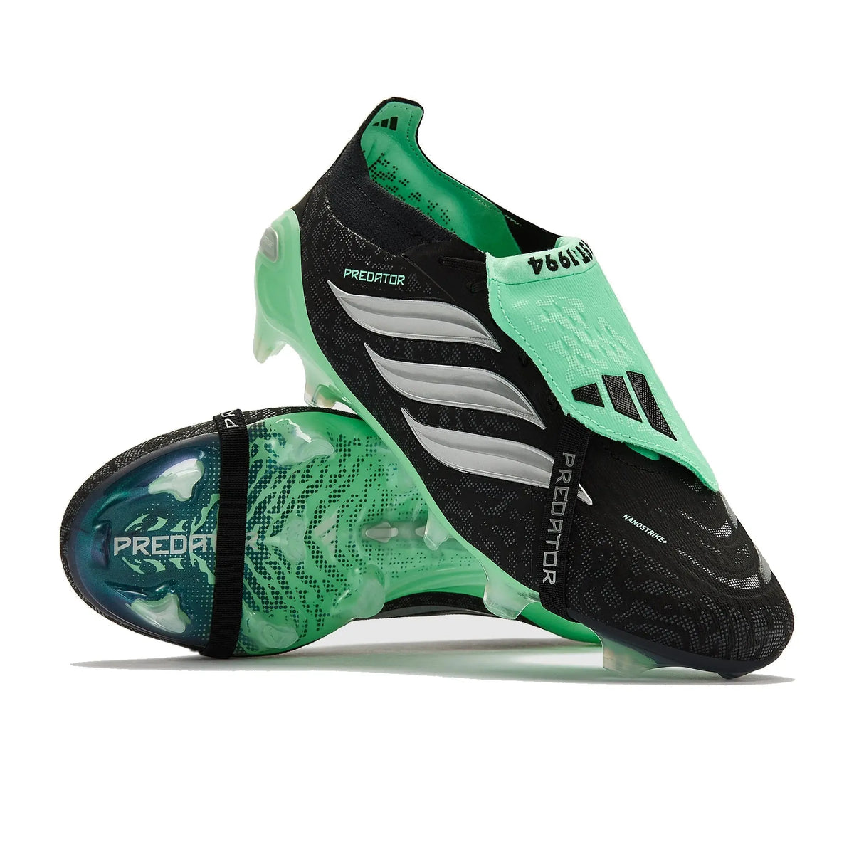 Adidas Predator 26 Elite Fold-over Tongue FG - Noir/Argenté/Vert Menthe