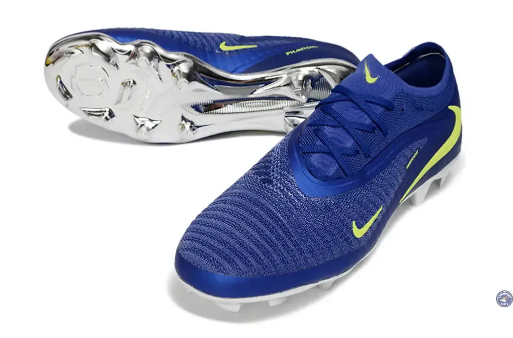 Nike Phantom 6 Elite Low Cut SG - Bleu/Argenté/Jaune Fluo