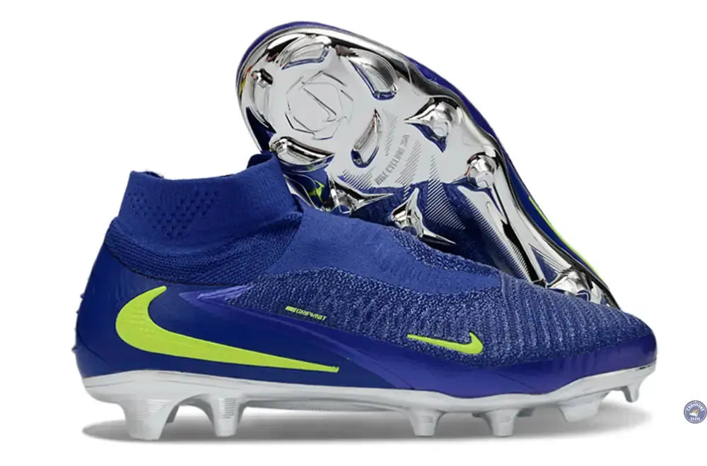 Image of Nike Phantom 6 Superfly Laceless Low Cut SG - Bleu/Argenté/Jaune Fluo