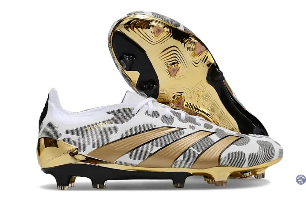 Image of Predator 24.1 Elite FG Blanc/Gris/Or