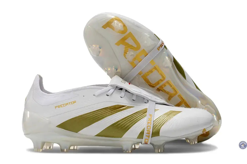 Image of Predator 24 Elite Fold-over Tongue FG Blanc/OR