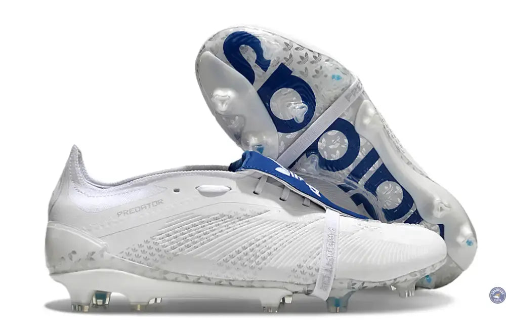 Image of Predator 24 Elite Fold-over Tongue FG David Beckham - Blanc/Bleu/Bleu ÉDITION LIMITÉE
