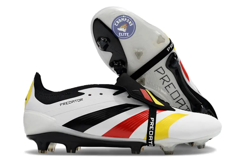 Image of Predator 24 Elite Fold-over Tongue FG Germany Blanc/Noir/Rouge/Jaune/Noir