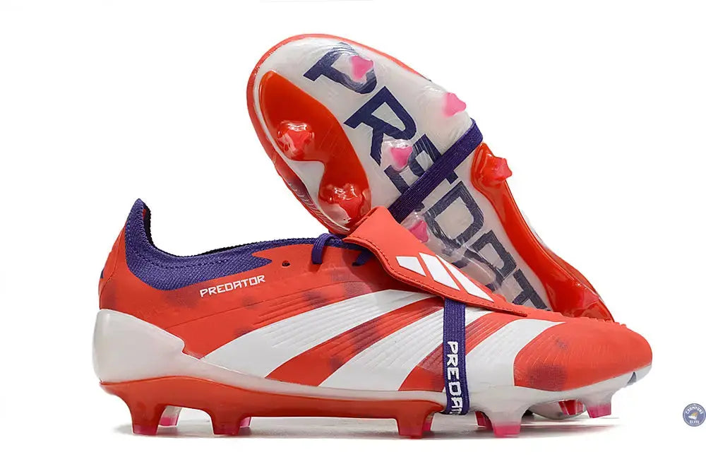 Predator 24 Elite Fold-over Tongue FG Rouge/Blanc/Violet
