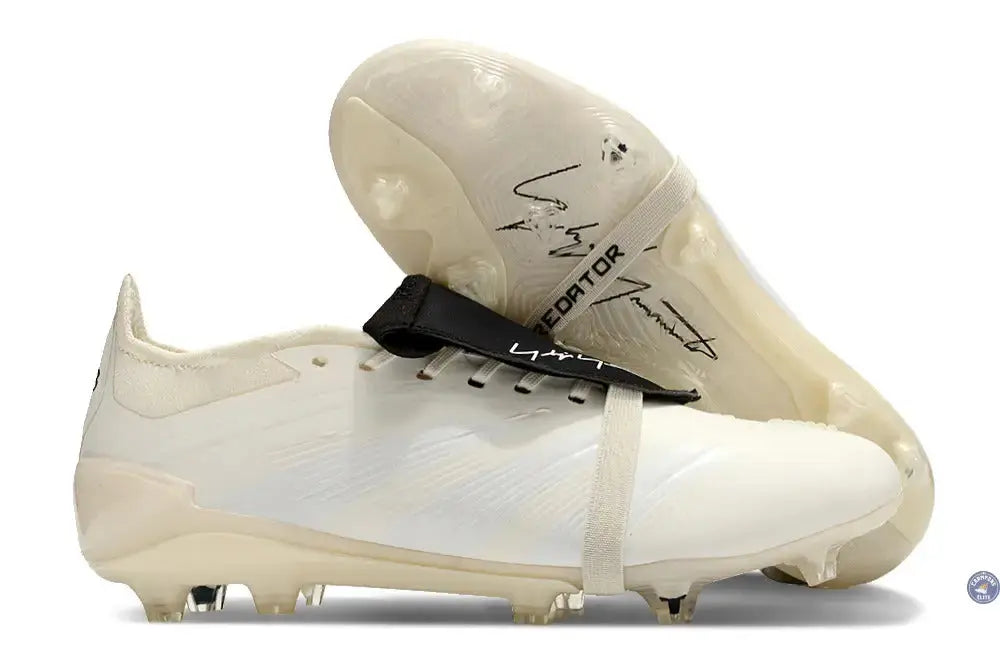 Image of Predator 24 Elite Fold-over Tongue FG Y-3 Blanc cassé/Noir