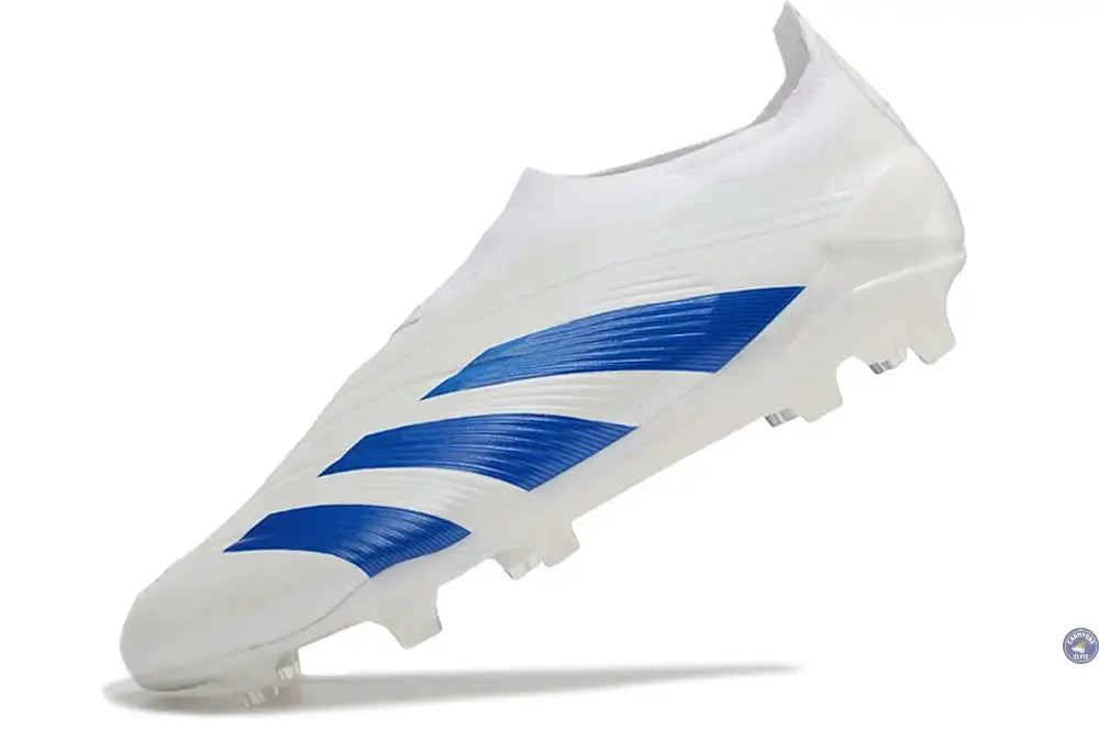 Image of Predator 24 Elite Laceless FG Predstrike - Blanc/Bleu